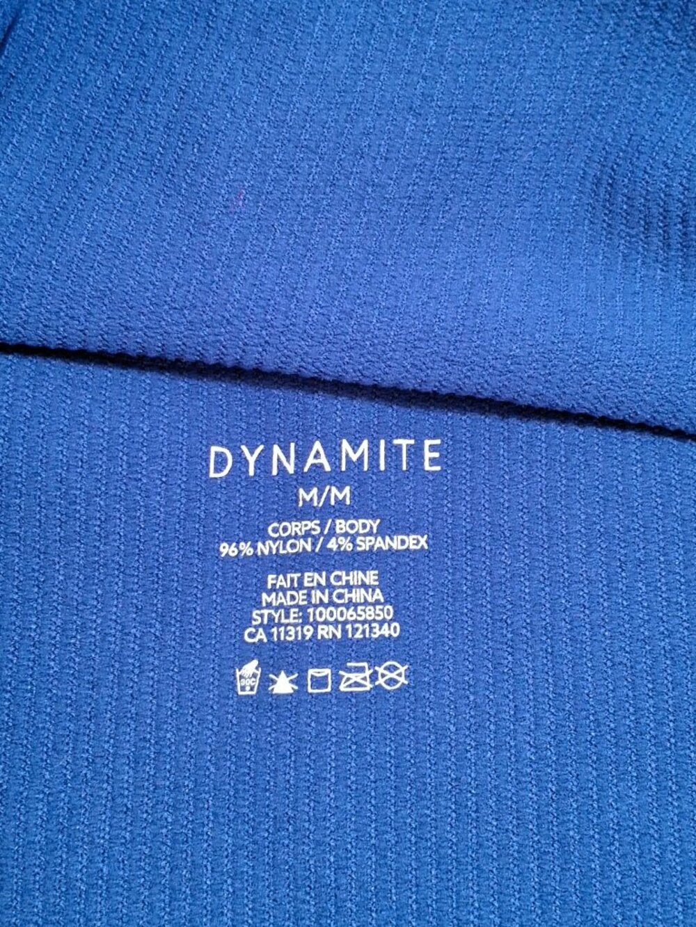Electric blue ribbed crop top, Dynamite - Picture 3 of 5